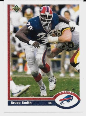 1991 Upper Deck Football #174 Bruce Smith (Bills)(Rare '90 Hologram) - Image 1 of 2