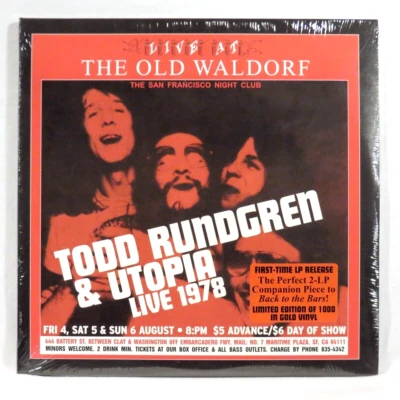 TODD RUNDGREN /UTOPIA‎– Live At Old Waldorf  2016 1st US Ltd .Gold 2xLP SEALED - Image 1 of 2