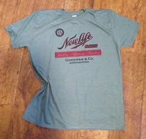New Life Beer Goenner & CO Johnstown PA Brewing t-shirt T SHIRT - Picture 1 of 2