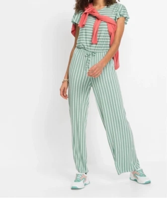 FRAUEN JUMPSUIT HOSENANZUG EINTEILER OVERALL Gr. 48/50 STRETCH PASTELLGRÜN - Bild 1 von 4