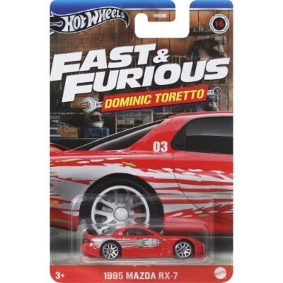1995 Mazda RX-7 Red Hot Wheels Fast & Furious Dominic Toretto 2024 HRW46 1:64 - Image 1 of 2