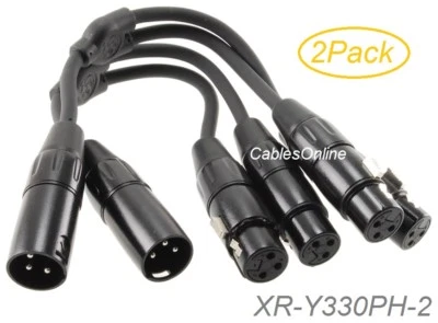 Paquete de 2 cables divisores en Y Pig-Hog XLR (3 pines) macho a 2-XLR hembra Foto 1 de 2