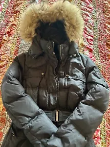 ADD Down Puffer Jacket | belted with fur trimmed hood Size 42 (US 4) orig $1000+ - Picture 1 of 7