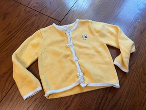 vtg gymboree little girls 5 yellow bumble bee sweater cardigan - Picture 1 of 4