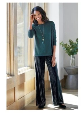 Брюки бархатные мягкие с широкими штанинами размер XL без застежек - Изображение 1 из 4