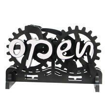 Open-Closed Sign Board, Wooden Gear Mechanism Convertible Open Closed Signs Shop