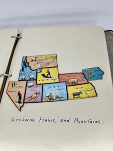  Carpeta de trabajo escolar Mid West 1950 informes postales de lino Ohio 62 páginas 1 número - Imagen 1 de 10