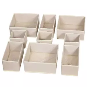 9 Pack Foldable Cloth Storage Box Closet Dresser Drawer Organizer Fabric Baskets - Picture 1 of 8