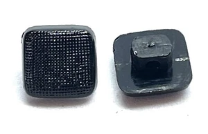 10.5mm X 10pcs Black Brushed Lined Square Shank Buttons Vintage Shirt Child - Picture 1 of 6