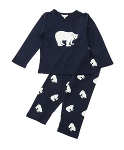 Funkrafts Navy Blue Bear Printed Cotton Night Suit/Sleepwear for Unisex Kids - Picture 1 of 9