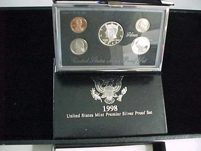 1998 US Mint Premier Silver Proof Set in Original Mint Packaging - Image 1 of 3
