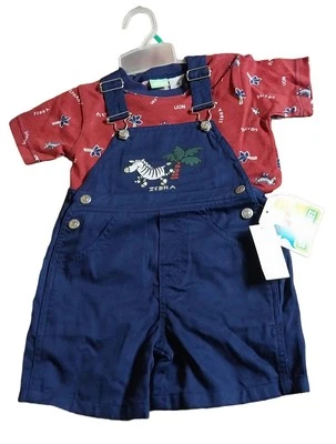 Camisa/mono corto con tirantes Sesame Street animales de zoológico niños talla 2T Foto 1 de 4