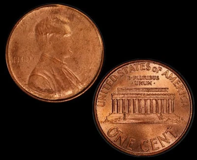 1997 Penny 100% Struck Thru..Obv PCGS MS65Red Mint Error  - Image 1 of 4