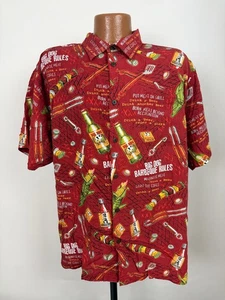Vintage Big Dogs Shirt Men Large Barbeque BBQ Beer Kabob Corn Dad Hawaiian Rayon - Picture 1 of 16