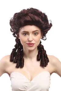 Wig Ladies Carnival Baroque Renaissance Romantic Spiral Curls Backcombs Braun - Picture 1 of 4