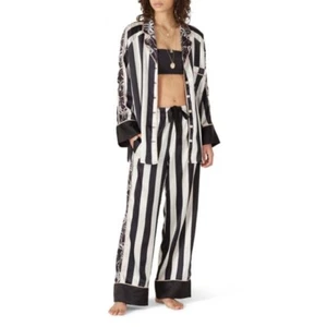 HAH We are Hah Striped Satin Pajamas Set-L A638-27 - Picture 1 of 2