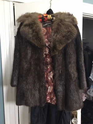 Chaqueta Abrigo Mujer Piel Mapache Real Años 70 De Colección S Foto 1 de 3