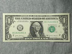 $1 Dollar Bill Birthday Note B13101931A Oct 13 1931 Crisp from UNC strap 2017A - Picture 1 of 3