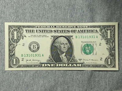 $1 Dollar Bill Birthday Note B13101931A Oct 13 1931 Crisp from UNC strap 2017A - Image 1 of 3