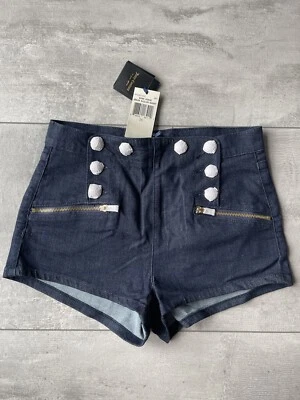 Juicy Couture Dark Rise Denim Sailor Button/Zip, Short, Size 26 - Image 1 of 4