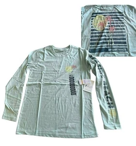 NEW Trunks Surf & Swim Long Sleeve TEE SMALL Women's Blue 100% Cotton - Picture 1 of 7
