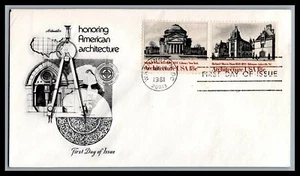 US FDC # 1928-1329 18c American Architecture Artmaster pair  1981, 9g639 - Picture 1 of 1