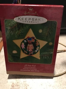 HALLMARK ORNAMENT ALL-STAR KID MEMORY KEEPER PHOTO HOLDER 2001 NIB X TWO! - Picture 1 of 5