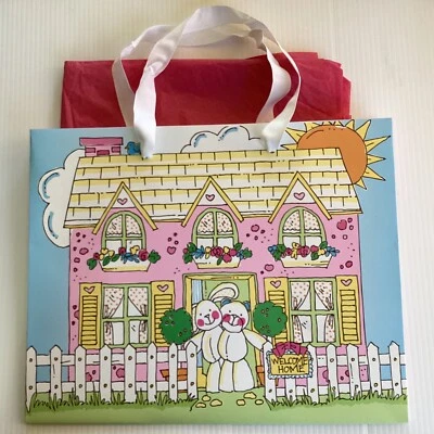 BOLSO REGALO BEBÉ VERA BRADLEY 10x12x6 BIENVENIDO A CASA Bunny & Bear CINTA Nuevo! +TEJIDO Foto 1 de 3