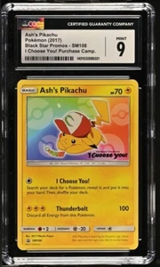 CGC 9 MINT 2017 Ash's Pikachu SM108 PROMO Pokemon Card - I Choose You! - Picture 1 of 2