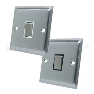 Slimline Satin Brushed Matt Chrome Intermediate 1 Gang Light Switch 10 Amp - Picture 1 of 3