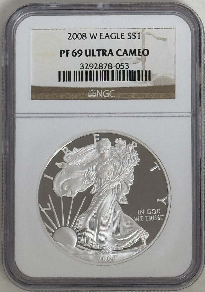 American Eagle PR 69 Graded 2008 Silver Bullion Coins for