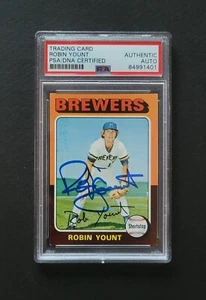 Robin Yount signed Milwaukee Brewers 1975 Topps Rookie Card Psa Authenticated - Picture 1 of 2