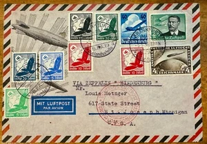 1936 Frankfurt Deutschland Graf Zeppelin LZ 129 Cover nach New York USA - Bild 1 von 2