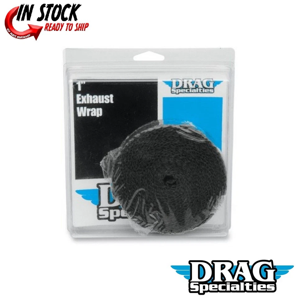 Black Exhaust Heat Wrap 1" x 25' for Harley Softail Chopper Sportster Custom - Image 1 of 3