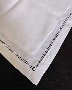 Antique Estate Linen Euro Sham with Drawnwork DF 113 - Picture 1 of 6
