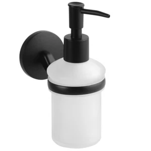 BOX Seifenspender Zink Milchglas Schwarz 125x68x165 mm, 200 ml >> zum Bohren - Bild 1 von 2