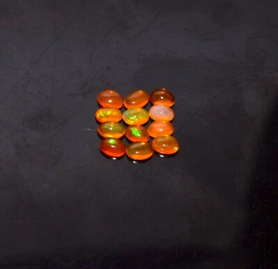 12Pcs 4x6MM Natural Ethiopian Opal Wello Fire Opal Lose Gemstone Cabochon S3149 - Image 1 of 4