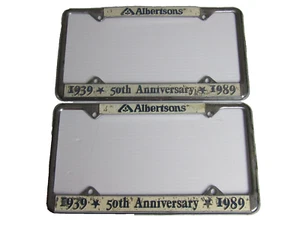 pair License Plate Frames ALBERTSONS 1939-1989 50th anniversary - Picture 1 of 5