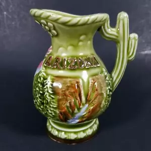 Vintage Arizona Pitcher Souvenir Saguaro Cactus Grand Canyon Kachina Giappone Ceramica - Foto 1 di 10