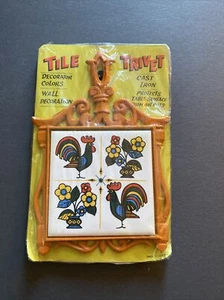 Vintage Tile Trivet Rooster Motif New In Package Free Shipping L9 - Picture 1 of 7