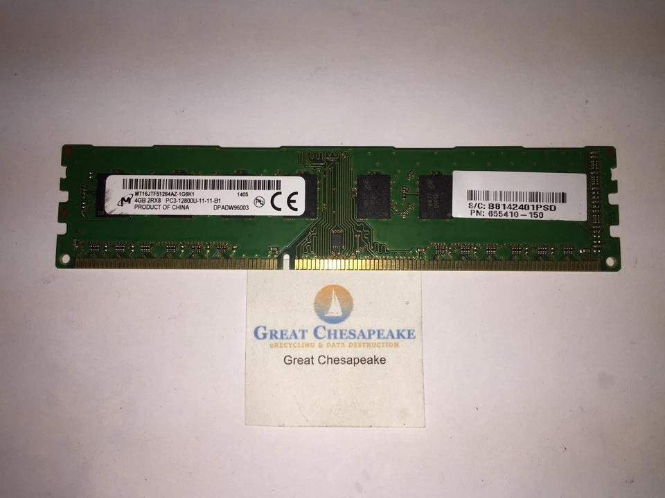 Micron MT16JTF51264AZ-1G6K1 4GB PC3-12800U DDR3 Non-ECC Memory Module TESTED! - Image 1 of 1