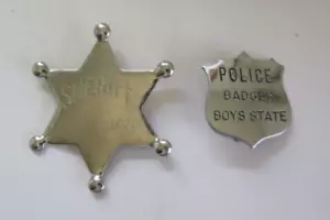POLICE BADGE BOYS STATE PIN & SHERIFF PIN - Picture 1 of 5
