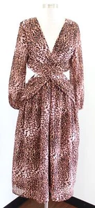 Ranna Gill Anthropologie Midi-Maxikleid Leopardenmuster seitlich ausgeschnitten Größe S  - Bild 1 von 8