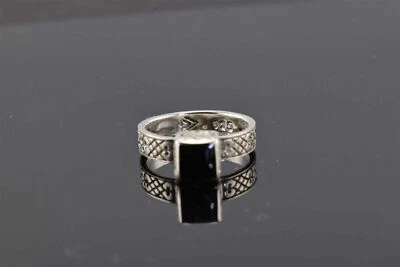 SILPADA 925 STERLING SILVER BLACK ETCHED SQUARE ONYX RING R0945 Size 6 CUTE - Image 1 of 4