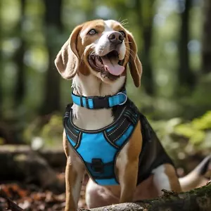 Joytale Reflective Dog Collar,Soft Padded NylonPet Collar Adjustable,Sky Blue - Picture 1 of 6