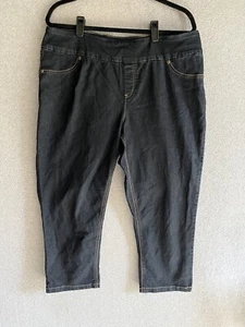 Peck & Peck Blue Dark Wash Capri Elastic Waist Pull On Pants 16 - Picture 1 of 8