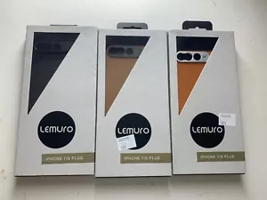 3 Lemuro iPhone 7/8 Plus Cases Light Brown/Brown/Black - All 3 for £10 - Picture 1 of 1