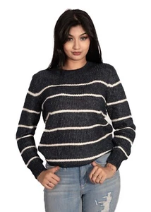 Ex-Store Rundhalspullover Damen marine gestreift - Bild 1 von 7