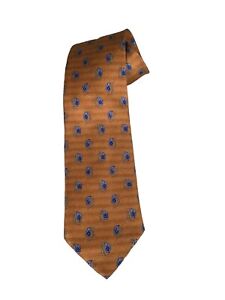 Joseph Abboud Men’s Orange Geometric Silk Neck Tie Sz 4"Wx 58"L Made in Italy 