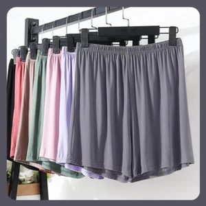 Lady Elastic Waist Shorts Pyjama Bottoms Nightwear Loose Half Pants Loungewear - Picture 1 of 19